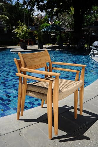 WholesaleTeak Grade-A Teak Wood Luxurious Solo Amilo Stacking Arm Chairs Set of 4 Teak