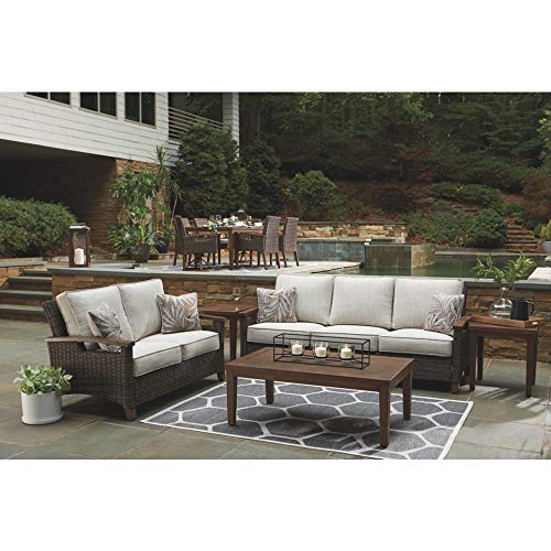 Signature Design by Ashley Paradise Trail Outdoor Loveseat Medium Brown