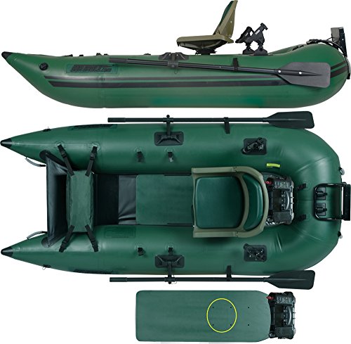 Sea Eagle 285 Inflatable Frameless Fishing Pontoon Boat Pro Package Green