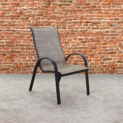 Courtyard Casual Santa Fe Collection Sling Chair 4 Piece Set Java