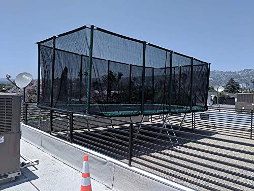 Best Trampoline USA Rectangle Gymnastics Trampoline with Net Enclosure Heavy Duty 750lbs Capacity