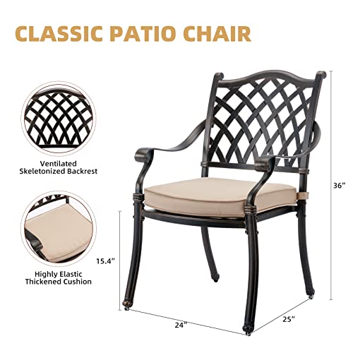 Attliahome 7-Piece Cast Aluminum Outdoor Dining Set Bronze