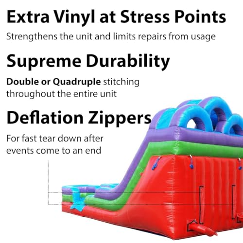 TentandTable Double Lane Inflatable Water Slide for Kids and Adults Rainbow