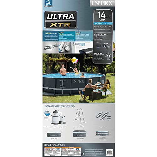 Intex Ultra XTR Frame 14' x 42" Round Above Ground Swimming Pool Set Blue
