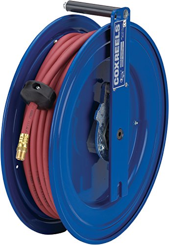 COXREELS SL17-H325 Spring Rewind Hose Reel 3/8" I.D. 25' Hose 4000 PSI Left Mount Blue