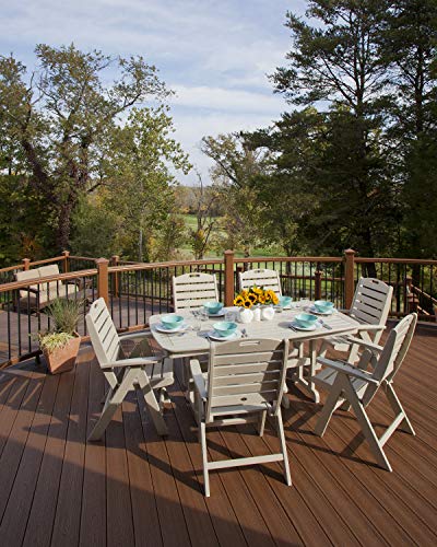 TREX Outdoor Furniture Yacht Club Highback 7-Piece Dining Set Tree House