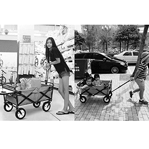 5sssallefaa Outdoor Folding Wagon All Terrain Cart with Dining Table Green 85 * 50cm