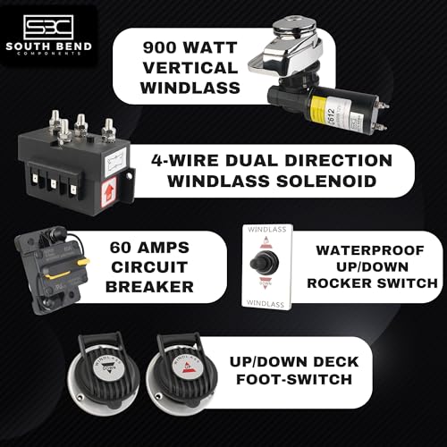 South Bend Components C912 Vertical Windlass Anchor System 900W 12V DC Motor Stainless