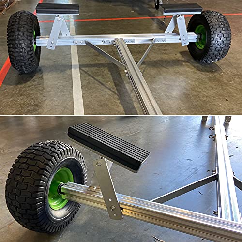 Seamax Portable Boat Carry and Launch Hand Dolly Set with 16” Pneumatic Wheels Black