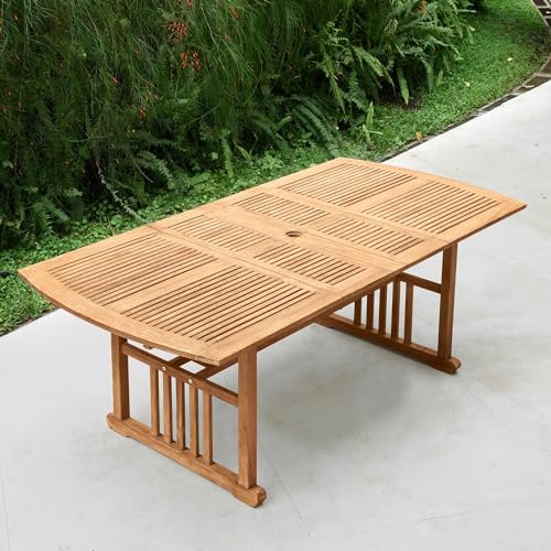 Cambridge Casual Caterina Teak Wood 6-Piece Outdoor Dining Set with Bench Natural Teak/Beige Cushion