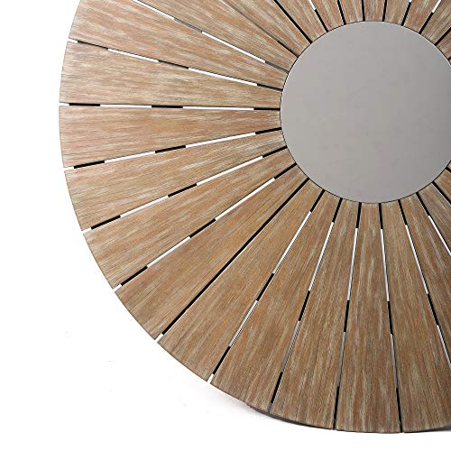 Armen Living Sachi and Nabila Outdoor 5 Piece Dining Set Light Eucalyptus and Concrete