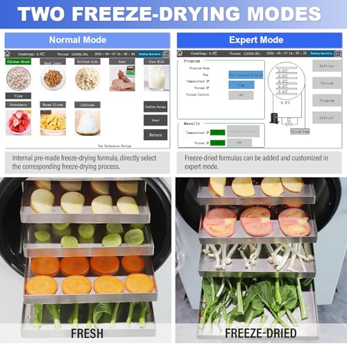 HNZXIB ZZKD -60℃ Vacuum Freeze Dryer Machine for Home, Food Grade White