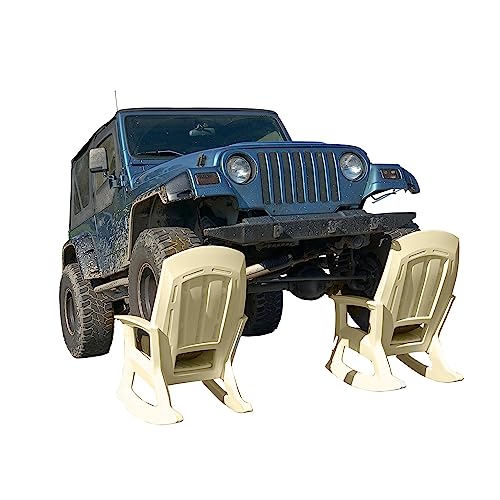 Semco Heavy-Duty All-Weather Plastic Rocking Chair Tan (4 Pack)
