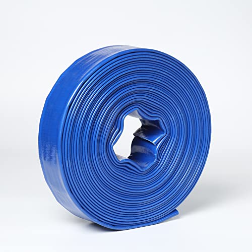 POWER PRODUCTS 6" x 300' Agricultural PVC Lay Flat Discharge Pump Hose Threaded Camlock Blue
