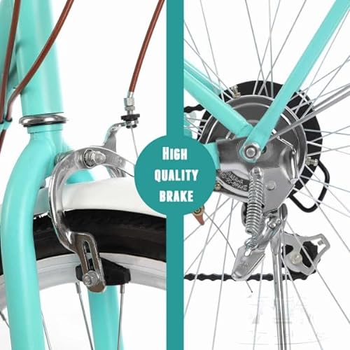 GENERIC Women's Beach Cruiser Bicycle 7 Speed 24 Inch Mint Green