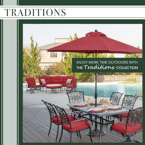 Hanover Traditions 5 Piece Patio Dining Set with Blue Cushions
