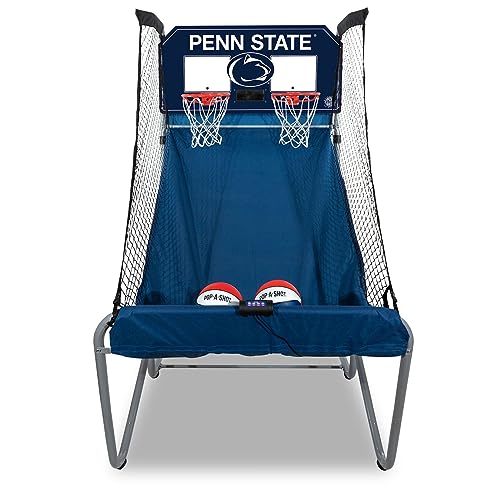 Pop-A-Shot Home Dual Shot with Penn State Nittany Lions NCAA Graphics Sensor Scoring 16 Game Modes 7 Balls Foldable Storage Orange