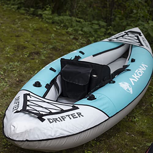 AKONA Inflatable Kid's Kayak Single Seater Drifter White Blue