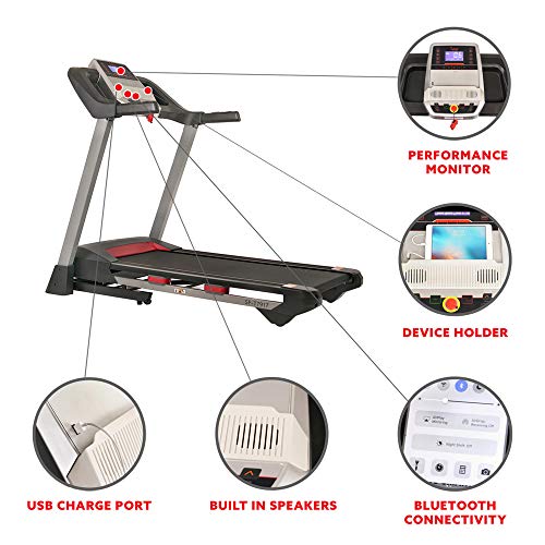 Sunny Health & Fitness Folding Treadmill Gray