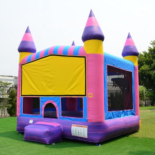 JumpOrange Commercial Inflatable Cotton Candy Bounce House 13'x13' Pink