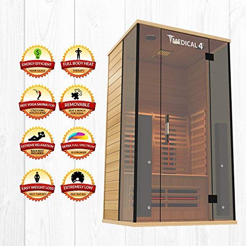 Medical Breakthrough Home Sauna 2 Person Full Spectrum Infrared Sauna Spa Brown