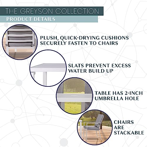 Hanover Greyson 7-Piece Outdoor Dining Set Grey/White