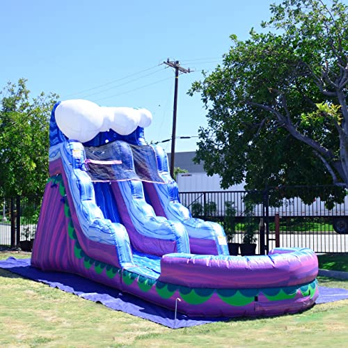 JumpOrange 15’ Mermaid Water Slide Inflatable with Splash Pool