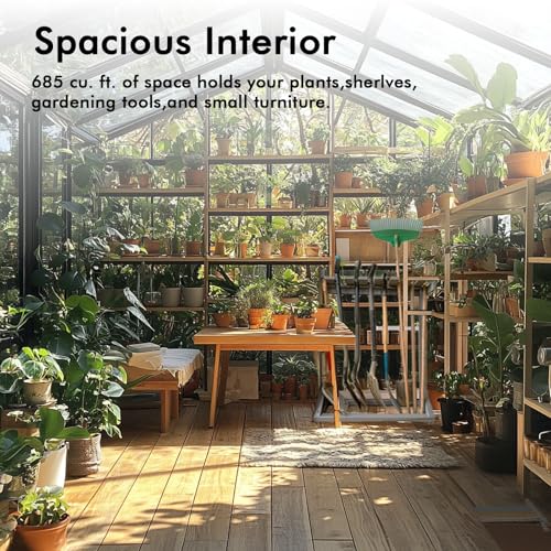 WUKHG Heavy Duty Greenhouse Black 8×14FT