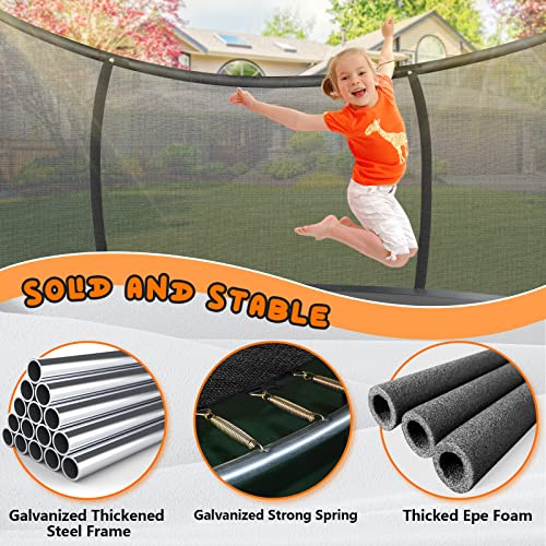 Liyarya Outdoor Trampoline with Basketball Hoop Orange