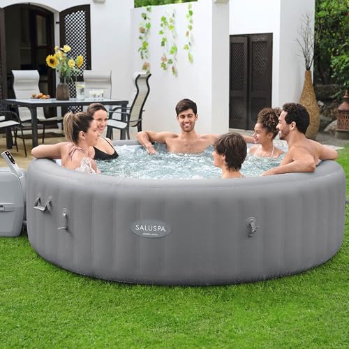 Bestway SaluSpa Santorini HydroJet Inflatable Hot Tub with EnergySense Cover