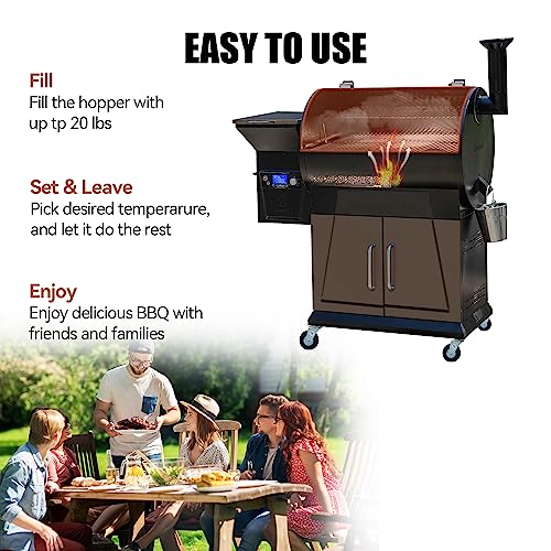 Z GRILLS Pellet Grill Smoker with PID 2.0 Controller, LCD Screen, 2 Meat Probes, 697 sq in Cooking Area, Huge Storage Cabinet, Rain Cover Bronze