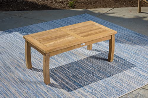 Tortuga Outdoor Jakarta Teak 5-Piece Outdoor Furniture Set with Navy Cushions Brown