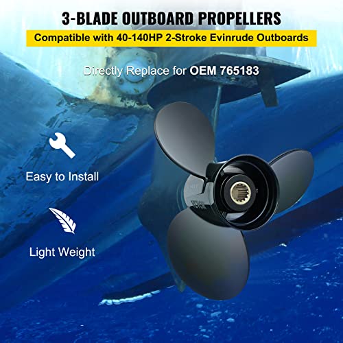 VEVOR Outboard Propeller Marine Upgrade OEM + Hydraulic Steering Kit 300HP Black