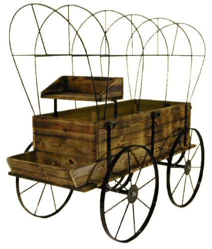 Frontier Carriages Covered Wagon Treated Wood Red