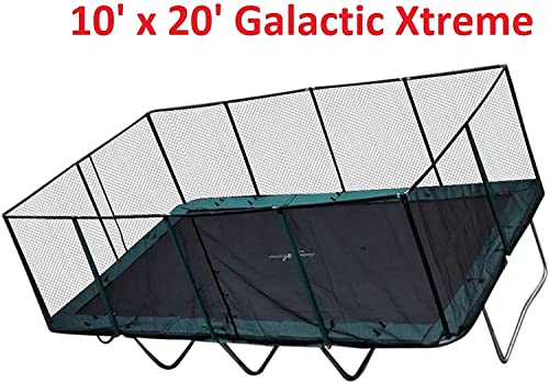Galactic Xtreme Rectangle Gymnastics Trampoline with Net Enclosure 750lbs Capacity 10x20 Green
