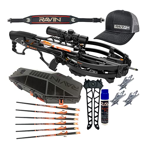RAVIN Crossbow R26X Bundle with Hard Case, Titanium Broadheads, Arrows, Sling, Bi-Pod, Hat & String Fluid