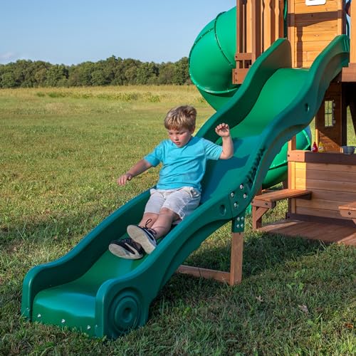 Backyard Discovery Cedar Cove Wood Swing Set Light Brown