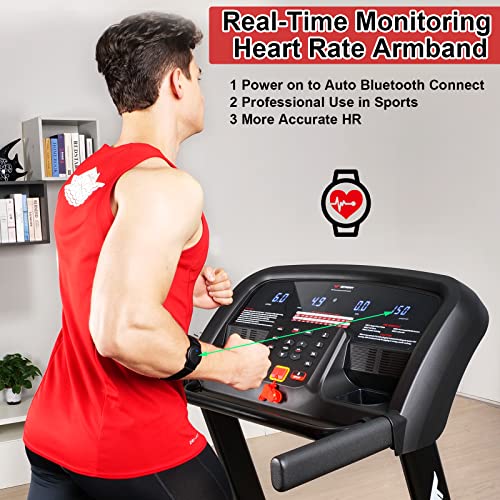 IMPREMEY Folding Treadmill with Incline 15%, 3.5HP Power, 350 Lb Capacity, 11 MPH, 50" x 19" - Black