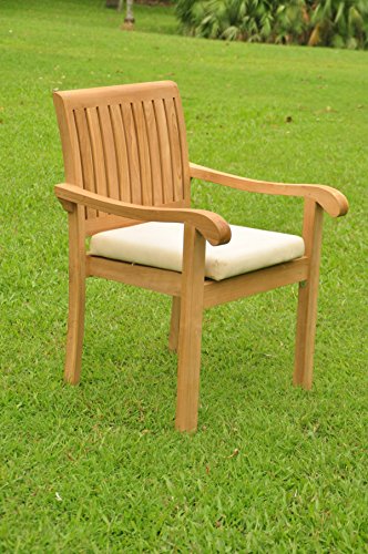 WholesaleTeakFurniture Grade-A Teak Wood 9 Pc Dining Set with 94" Oval Table and 8 Napa Stacking Arm Chairs