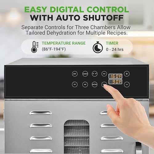 NutriChef 30 Layer Commercial Food Dehydrator Machine Silver