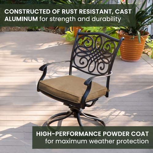 Hanover Traditions 7-Piece Patio Dining Set with Tan Cushions