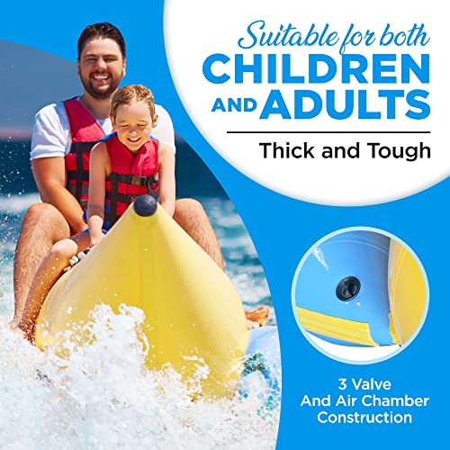 SereneLife Inflatable Floating Banana Boat Yellow