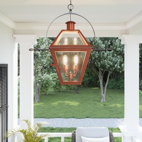 Quoizel Rue De Royal Charleston Outdoor Hanging Lantern 24 Inch 2-Light Aged Copper