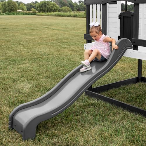 Backyard Discovery Sweetwater Heights White Cedar Playhouse with Slide & Ladder