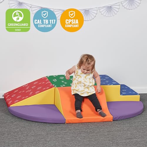 ECR4Kids SoftZone Little Me Wall Climb and Slide Beginner Playset, 6-Piece Assorted