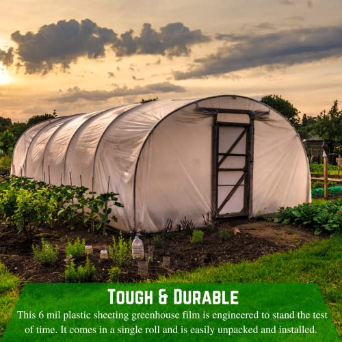 Farm Plastic Supply Clear Greenhouse Plastic Sheeting 6 Mil 54' x 75' UV Resistant