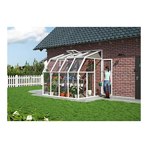 Palram Canopia Rion Sun Room 6x8 Ft. Lean-to Greenhouse DIY Kit White