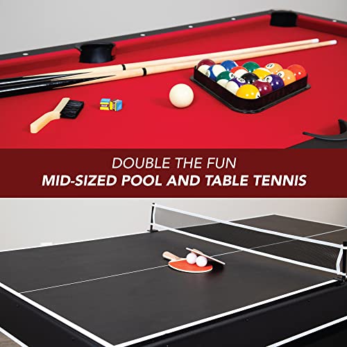 Hathaway Spartan 6-ft Pool Table with Table Tennis Top Black
