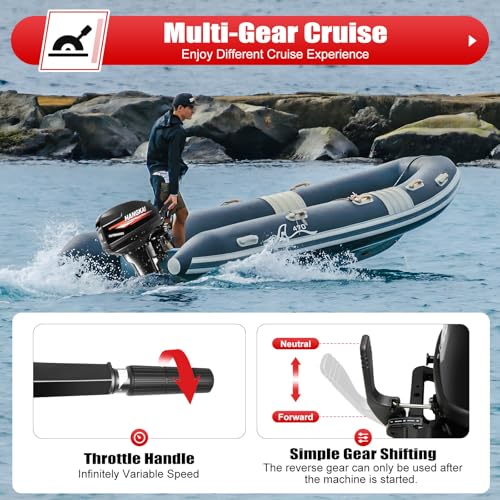 FXEIPOL 18HP Outboard Motor 2 Stroke 246CC Black