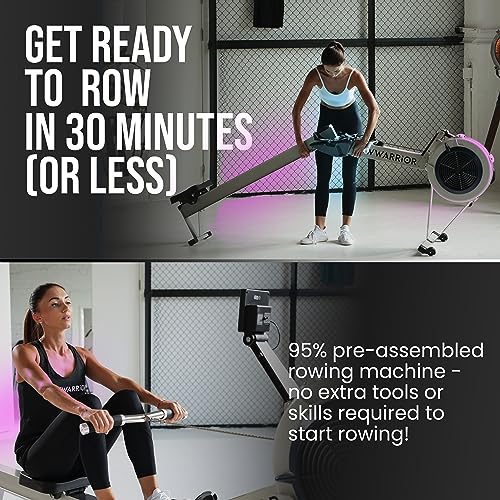 Row Warrior Indoor Rowing Machine Compact Foldable Home Exercise Equipment Black